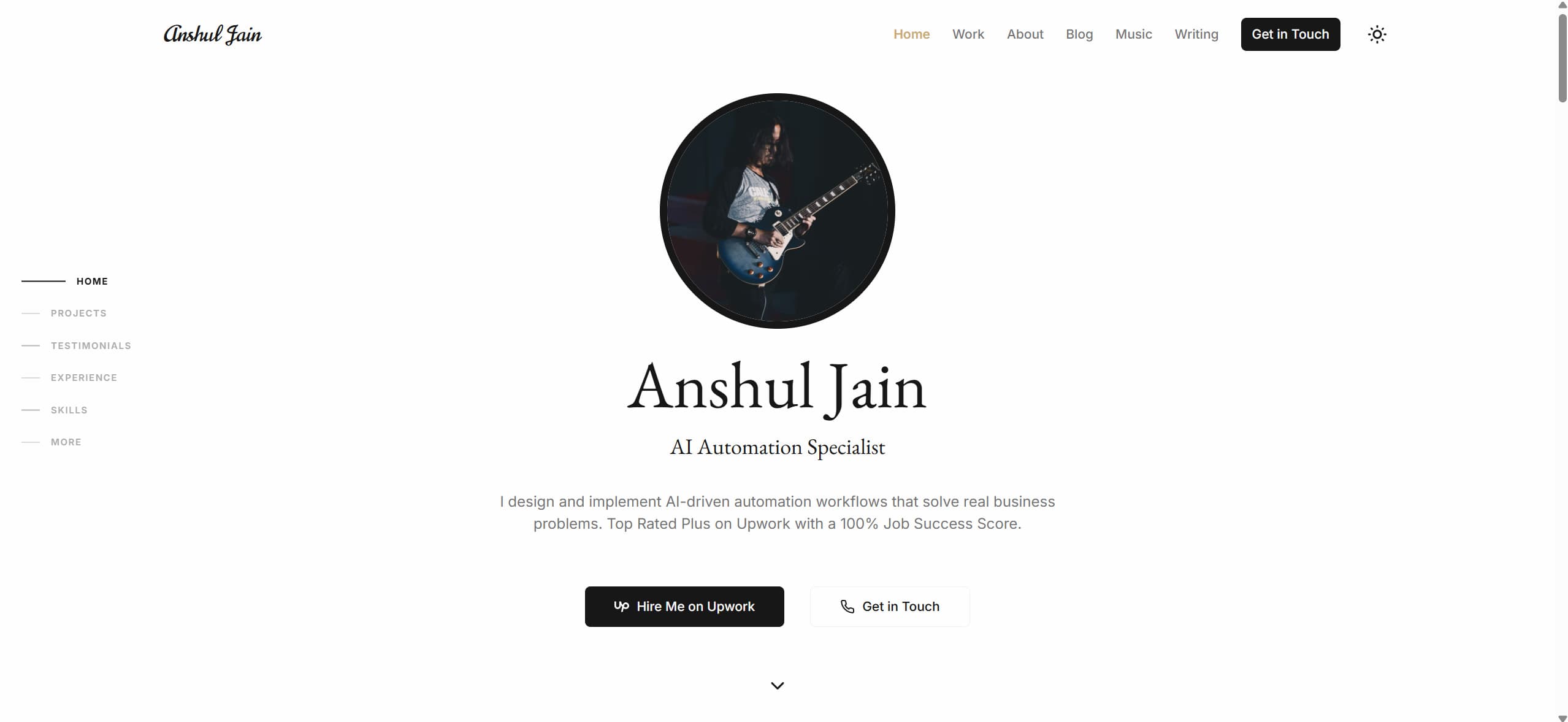 Personal Portfolio (anshuljain.net) screenshot 1