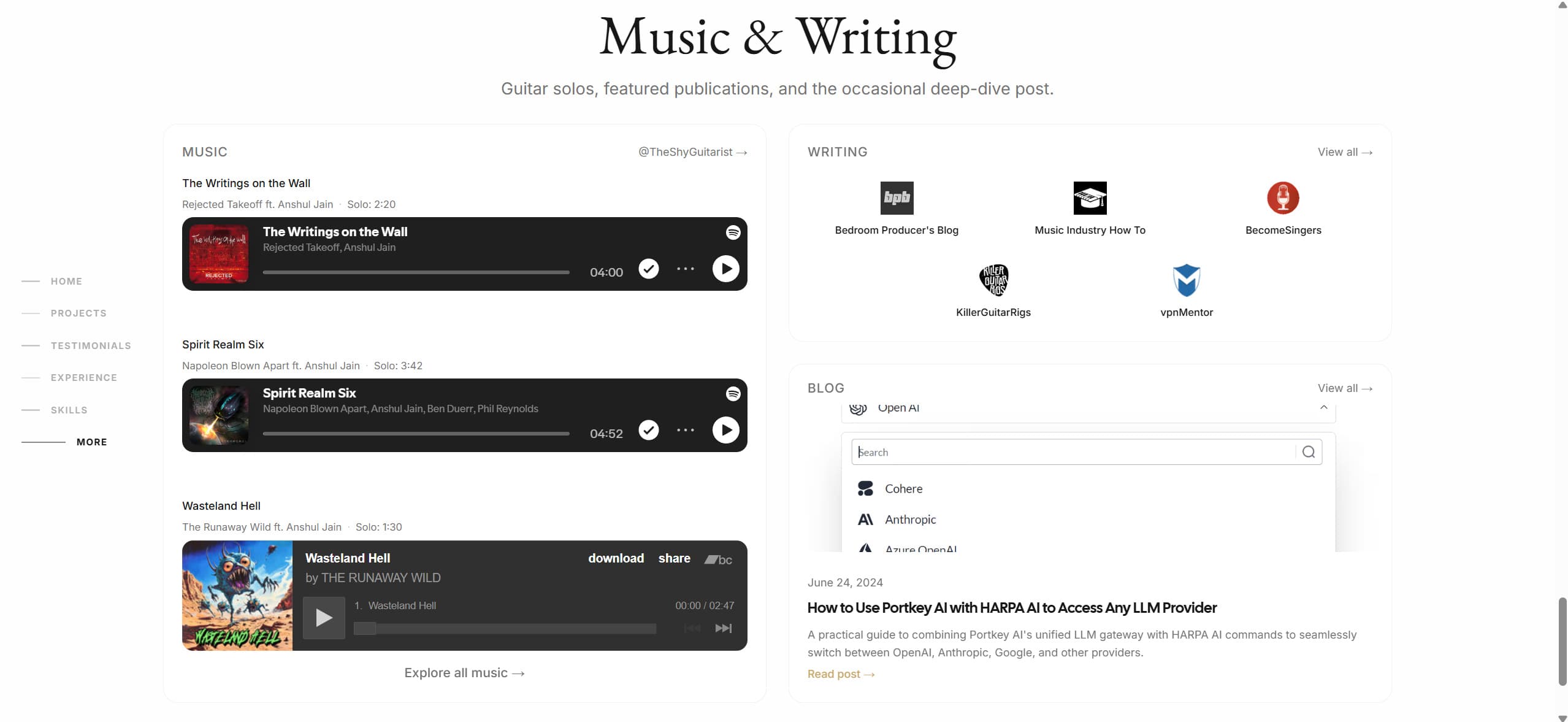 Personal Portfolio (anshuljain.net) screenshot 3